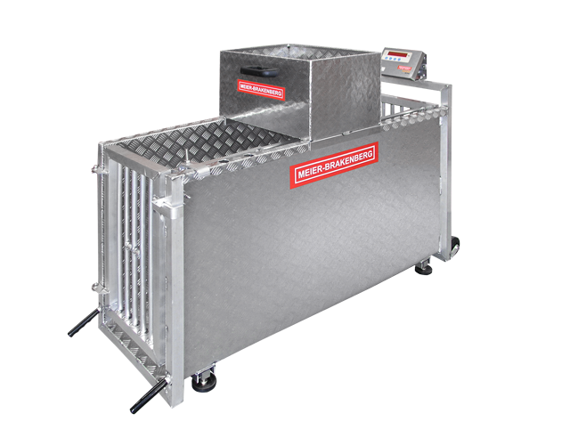 Mobile Waage in Sonderbauform Mobile Waage mit aufgesetztem Saugferkelkasten